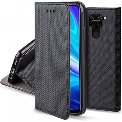 Dėklas Smart Magnet Xiaomi Redmi Note 9 Juodas