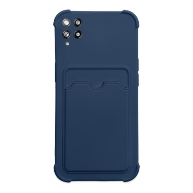 Dėklas su kišenėle kortelėms Card Armor Case Samsung Galaxy A22 4G Tamsiai Mėlynas