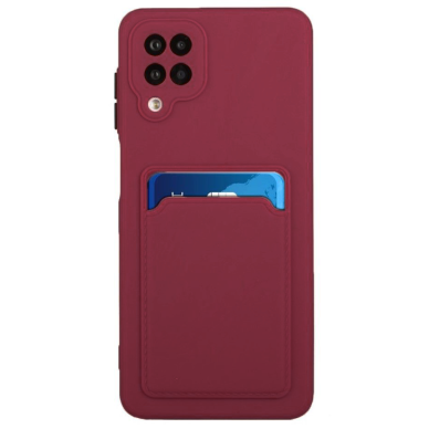 Dėklas su kišenėle kortelėms Card Case Samsung Galaxy A22 4G Bordo