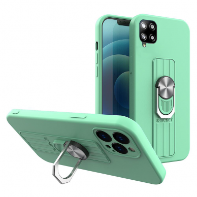 Dėklas su žiedu Ring Case silicone Samsung Galaxy A42 5G Mėtinis