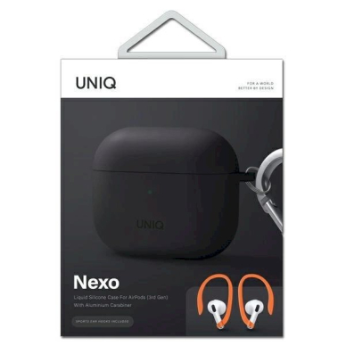 Dėklas Uniq etui Nexo AirPods 3 gen + Ear Hooks Silicone Pilkas 4