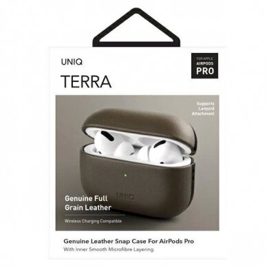 Dėklas Uniq etui Terra AirPods Pro Genuine Leather Alyvinis 6