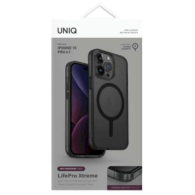 Dėklas Uniq LifePro Xtreme iPhone 15 Pro 6.1  case Magclick Charging pilkos spalvos 1