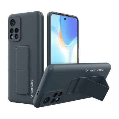 Dėklas Wozinsky Kickstand Silicone Xiaomi Poco M4 Pro 5G Mėlynas 1