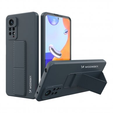 Dėklas Wozinsky Kickstand Silicone Xiaomi Poco X4 Pro 5G Mėlynas 1