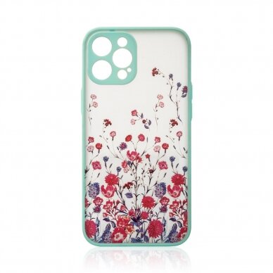 Dėklas Design Case Samsung Galaxy A12 5G Gėlėtas, mėlynas 2