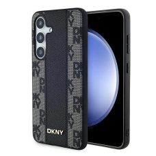 Dėklas DKNY Leather Checkered Mono Pattern MagSafe  Samsung Galaxy S24+ - Juodas