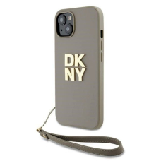 Dėklas DKNY Wrist Strap Stock Logo  iPhone 15 / 14 / 13 - Smėlinis