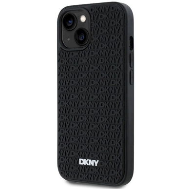 Dėklas DKNY 3D Rubber Repeat Pattern  iPhone 15 Plus - Juodas 1