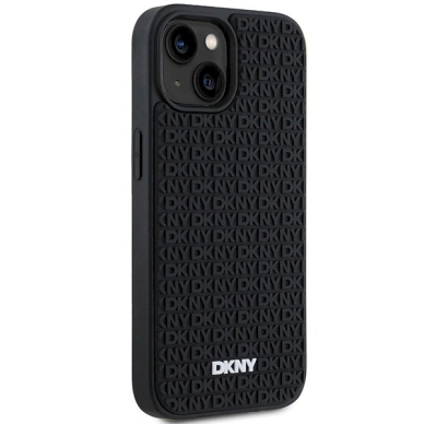 Dėklas DKNY 3D Rubber Repeat Pattern  iPhone 15 Plus - Juodas 3