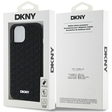 Dėklas DKNY 3D Rubber Repeat Pattern  iPhone 15 Plus - Juodas 7