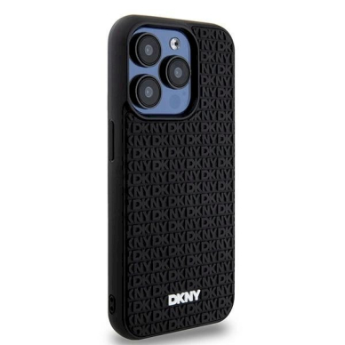 Dėklas DKNY 3D Rubber Repeat Pattern  iPhone 15 Pro - Juodas 3