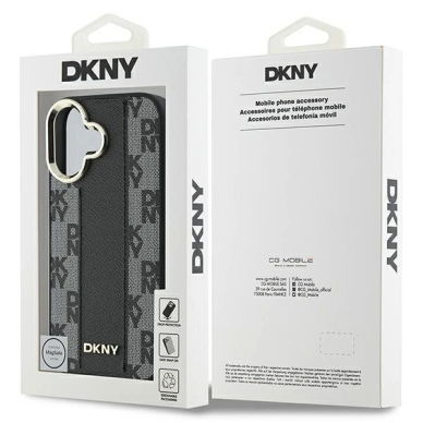 Dėklas DKNY Checkered Pattern Magsafe iPhone 16  - Juodas 7