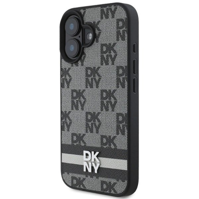 Dėklas DKNY Checkered Pattern  Printed Stripes  iPhone 16 - Juodas 1