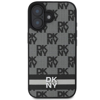 Dėklas DKNY Checkered Pattern  Printed Stripes  iPhone 16 - Juodas 2