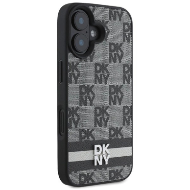 Dėklas DKNY Checkered Pattern  Printed Stripes  iPhone 16 - Juodas 3