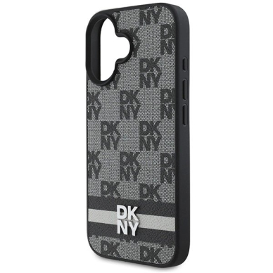 Dėklas DKNY Checkered Pattern  Printed Stripes  iPhone 16 - Juodas 5