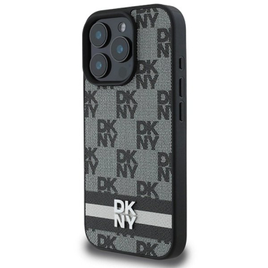 Dėklas DKNY Checkered Pattern  Printed Stripes  iPhone 16 Pro - Juodas 1