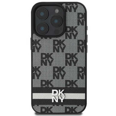 Dėklas DKNY Checkered Pattern  Printed Stripes  iPhone 16 Pro - Juodas 2