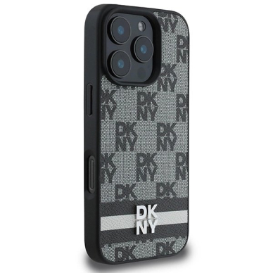 Dėklas DKNY Checkered Pattern  Printed Stripes  iPhone 16 Pro - Juodas 3