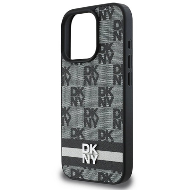 Dėklas DKNY Checkered Pattern  Printed Stripes  iPhone 16 Pro - Juodas 5