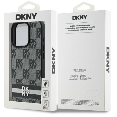 Dėklas DKNY Checkered Pattern  Printed Stripes  iPhone 16 Pro - Juodas 7