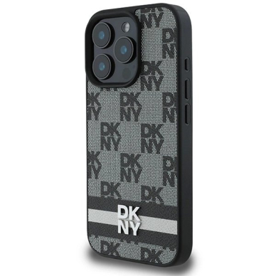 Dėklas DKNY Checkered Pattern  Printed Stripes  iPhone 16 Pro Max - Juodas 1