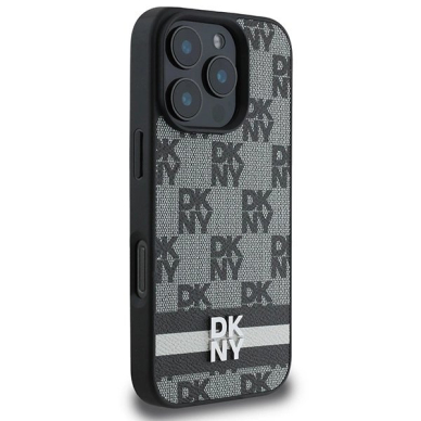 Dėklas DKNY Checkered Pattern  Printed Stripes  iPhone 16 Pro Max - Juodas 3