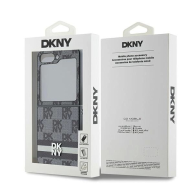 DKNY Checkered Pattern Printed Stripes Dėklas Samsung Galaxy Z Flip 6 - Juodas 7