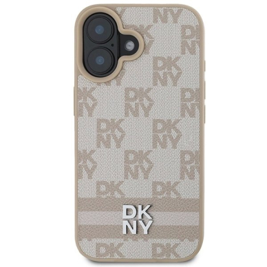 Dėklas DKNY Checkered Pattern  Printed Stripes iPhone 16  - Rožinis 2