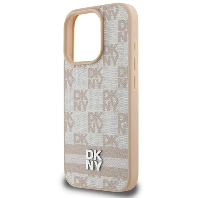 Dėklas DKNY Checkered Pattern  Printed Stripes iPhone 16 Pro Max  - Rožinis 5