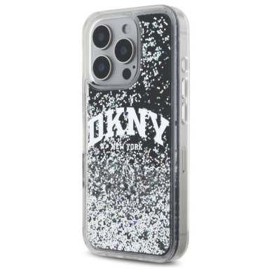 Dėklas DKNY DKHCP16LLBNAEK iPhone 16 Pro 6.3 Juodas/Juodas hard Liquid Glitter Arch Logo 1