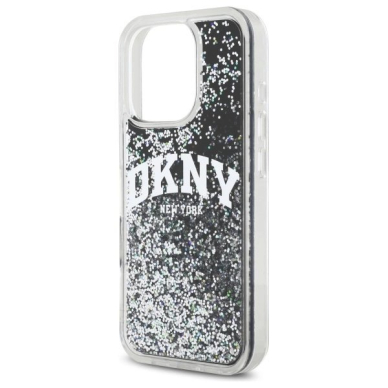 Dėklas DKNY DKHCP16LLBNAEK iPhone 16 Pro 6.3 Juodas/Juodas hard Liquid Glitter Arch Logo 5