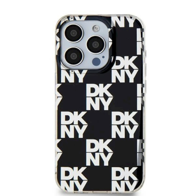 Dėklas DKNY IML Checkered Mono PatterniPhone 15 / 14 / 13 - Juodas