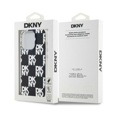 Dėklas DKNY IML Checkered Mono PatterniPhone 15 Pro - Juodas 7