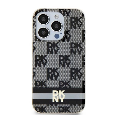 Dėklas DKNY IML Checkered Mono PatternPrinted Stripes MagSafeiPhone 11 / Xr - Juodas