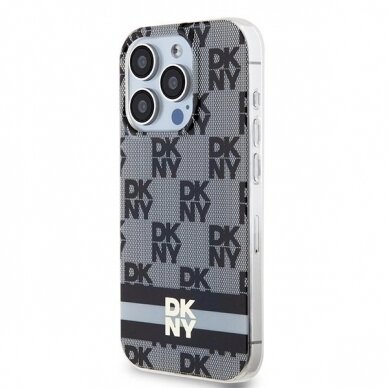 Dėklas DKNY IML Checkered Mono PatternPrinted Stripes MagSafeiPhone 13 Pro / 13 - Juodas 1