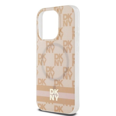 Dėklas DKNY IML Checkered Mono PatternPrinted Stripes MagSafeiPhone 13 Pro / 13 - Rožinis 5