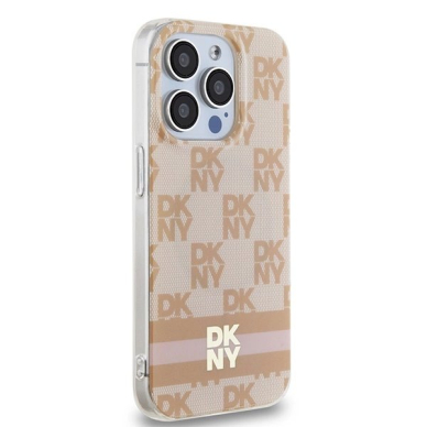 Dėklas DKNY IML Checkered Mono PatternPrinted Stripes MagSafeiPhone 13 Pro Max - Rožinis 3