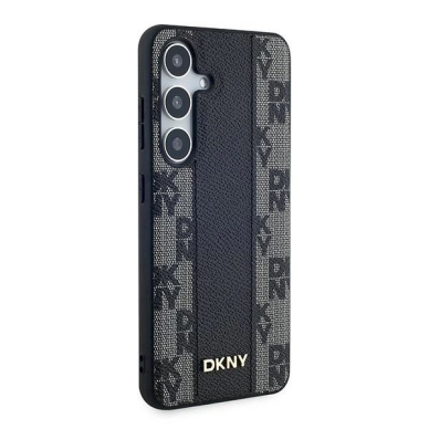 Dėklas DKNY Leather Checkered Mono Pattern MagSafe  Samsung Galaxy S24+ - Juodas 3