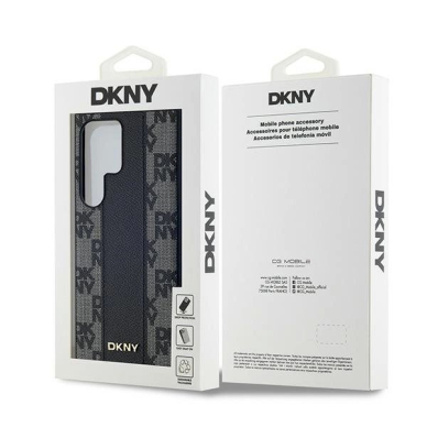 Dėklas DKNY Leather Checkered Mono Pattern MagSafe  Samsung Galaxy S24 Ultra - Juodas 7