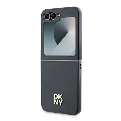 DKNY Leather Metal Stack Logo Dėklas Samsung Galaxy Z Flip 6 - Juodas 5