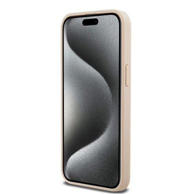 Dėklas DKNY Leather Mono StripeMetal LogoiPhone 15 Pro Max - Rožinis 4