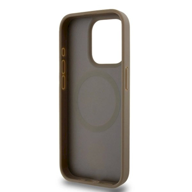 Dėklas DKNY Leather Pattern Metal Logo MagSafeiPhone 14 Pro - Rudas 6