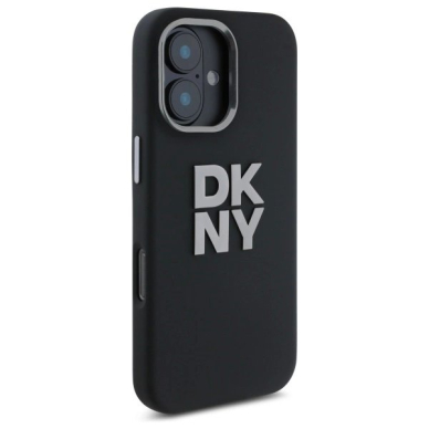 Dėklas DKNY Liquid Silicone Metal Logo iPhone 16  - Juodas 1