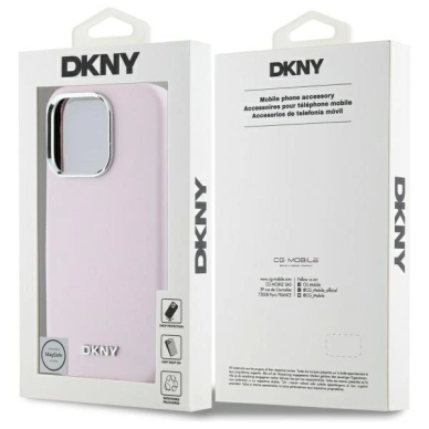 Dėklas DKNY Liquid Silicone Small Metal Logo MagSafe iPhone 16 Pro  - Rožinis 7