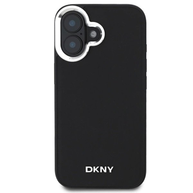 Dėklas DKNY Plain Silver Logo MagSafe iPhone 16  - Juodas 2