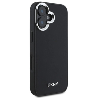 Dėklas DKNY Plain Silver Logo MagSafe iPhone 16  - Juodas 3