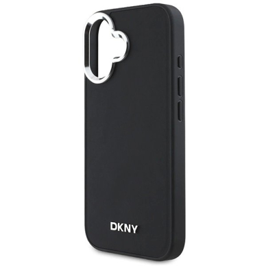 Dėklas DKNY Plain Silver Logo MagSafe iPhone 16  - Juodas 5