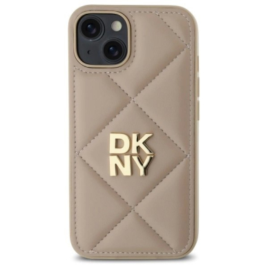 Dėklas DKNY Quilted Stack Logo iPhone 14  - Smėlinis 2